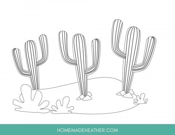 Cactus Coloring Sheet