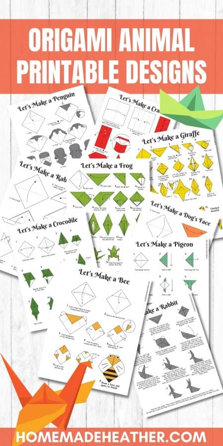 Origami animal printable designs and instructions.