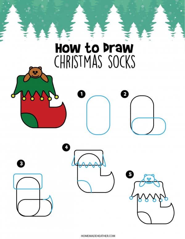 Free How to Draw Stocking Printable