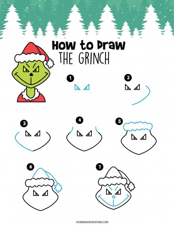 Free How to Draw Grinch Printable