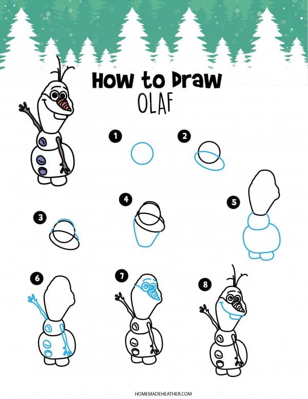 Free How to Draw Olaf Printable