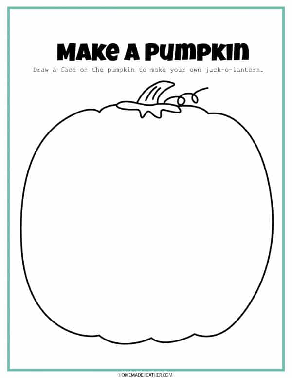 Draw a pumpkin printable outline with blue outline.