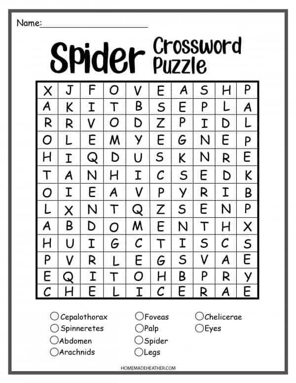 Spider Puzzle Printable