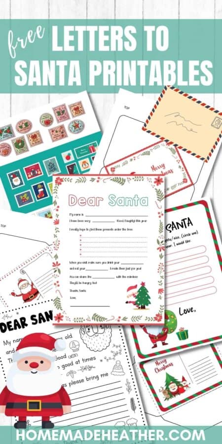 beach printable coloring sheets Free Letters to Santa Printables on a flat lay with text overlay.