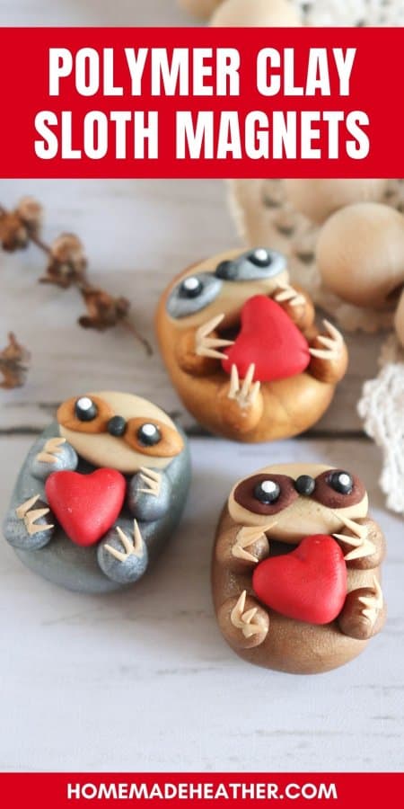 Polymer Clay Sloth Magnets