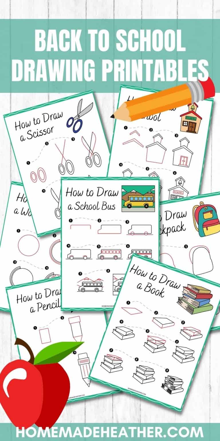 Free How to Draw Back to School Printables