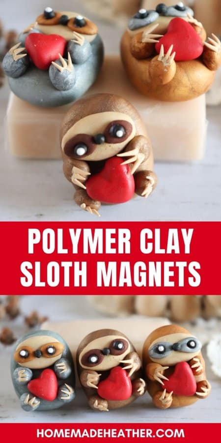 Polymer Clay Sloth Magnets