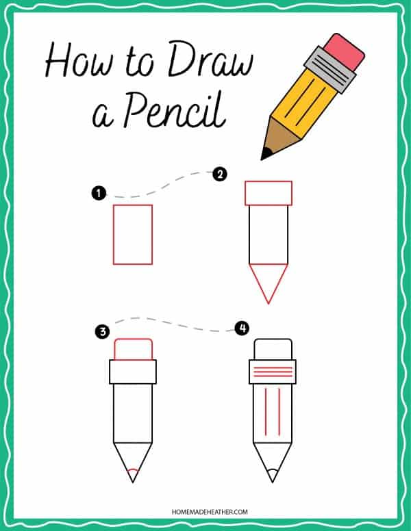 how to draw a pencil printable