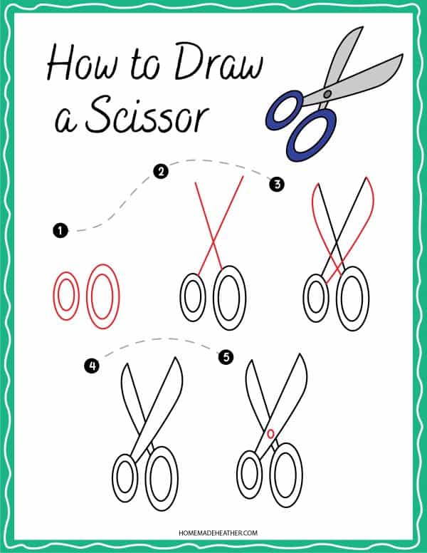 How to Draw Scissors printable