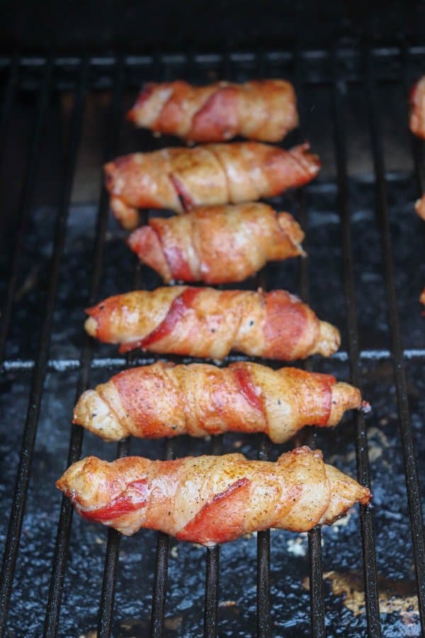 Bacon Wrapped Chicken Tenders Grilled