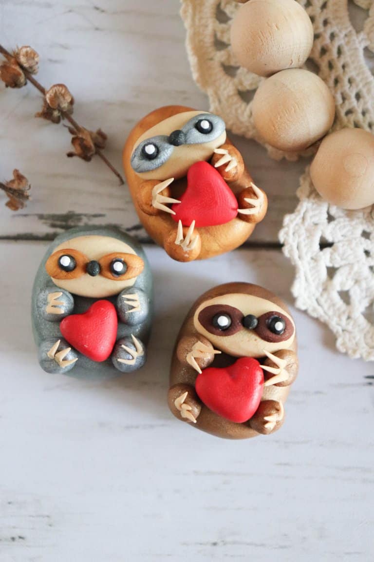 Polymer Clay Sloth Magnet Craft