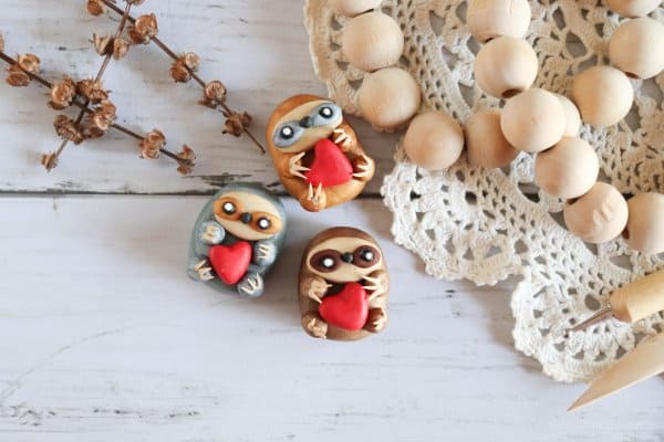 Clay Sloth Magnet Craft