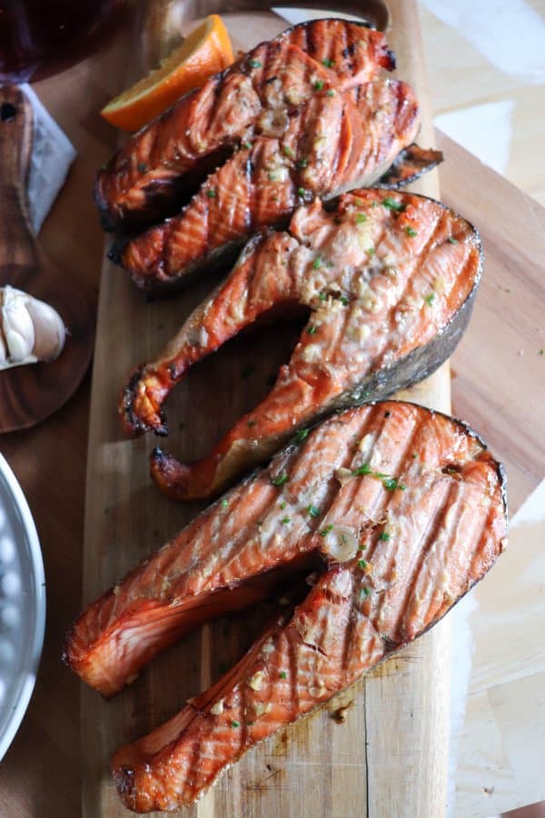 Bourbon & Brown Sugar Salmon Steaks