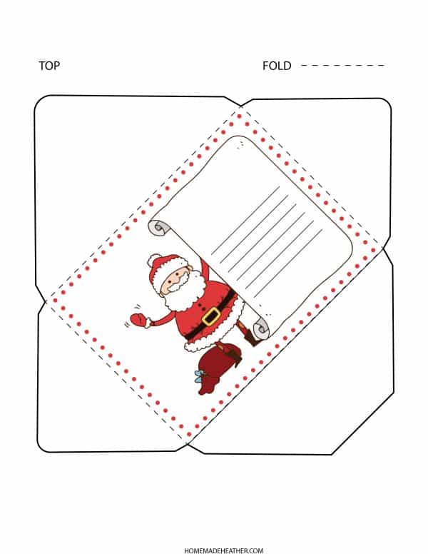 beach activity set Letter to Santa Printable Envelope in black and white.