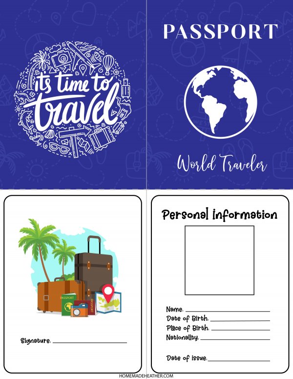 Pretend passport free printable.