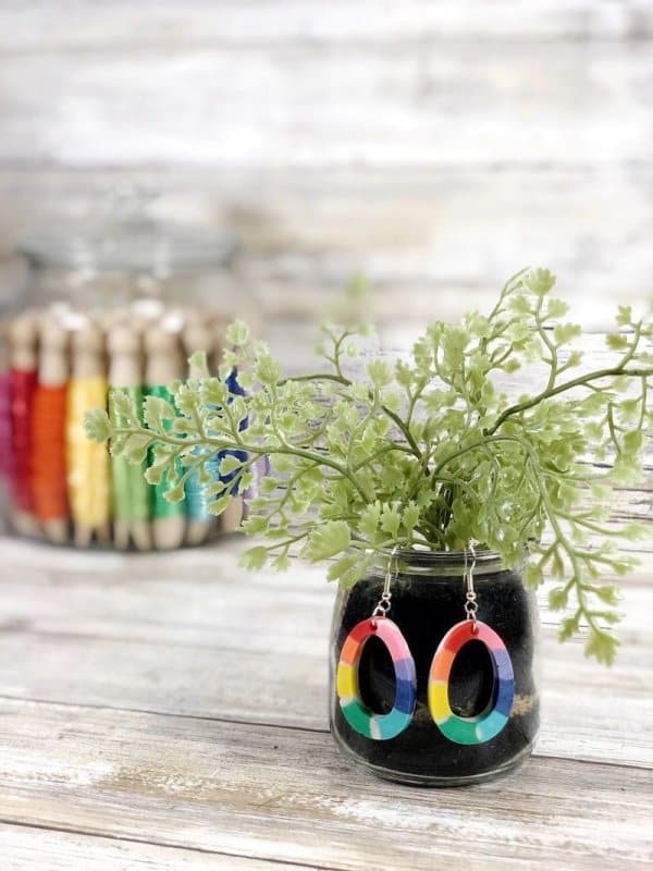 Rainbow Sculpey Earrings.