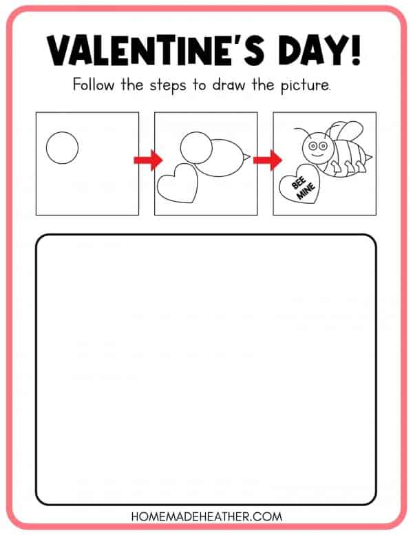 beach activity set Follow the steps to draw a bee with a heart free Valentine activity printable.