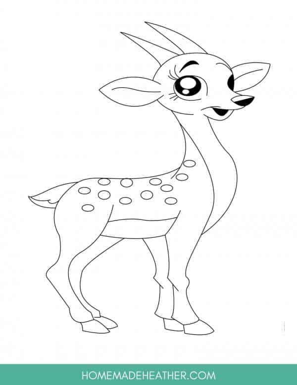 Free Cute Deer Coloring Pages