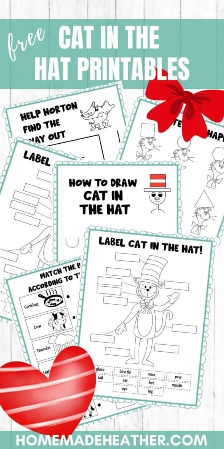 Free Dr. Seuss Cat in the Hat printables.