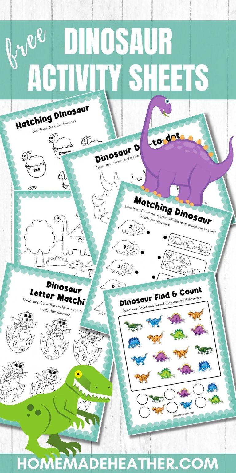 Dinosaur Activity Printable Work Sheets