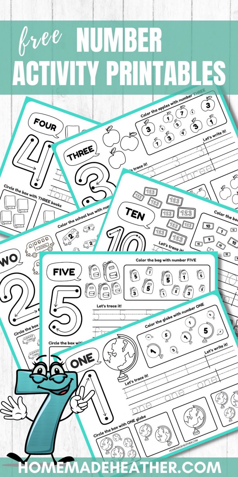 Free Number Tracing Printable Work Sheets