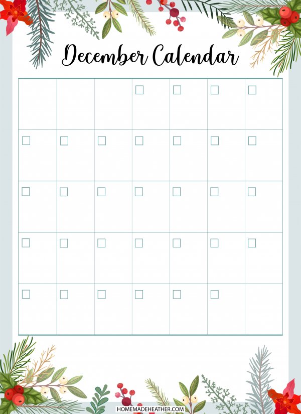 Free Christmas Planner Printable Calendar