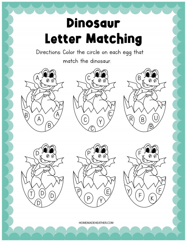 Dinosaur Activity Letter Matching