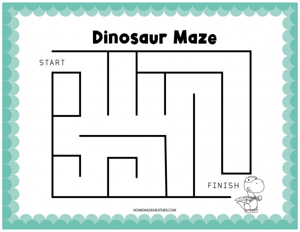 A dinosaur activity printable maze.