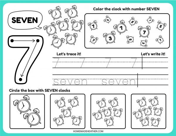 mothers day activity printables Free Number Tracing Printable Seven