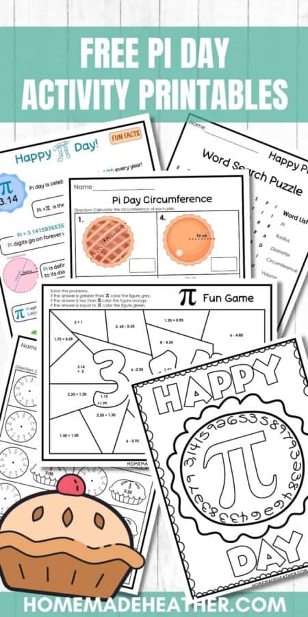 Free Pi Day activity printables.