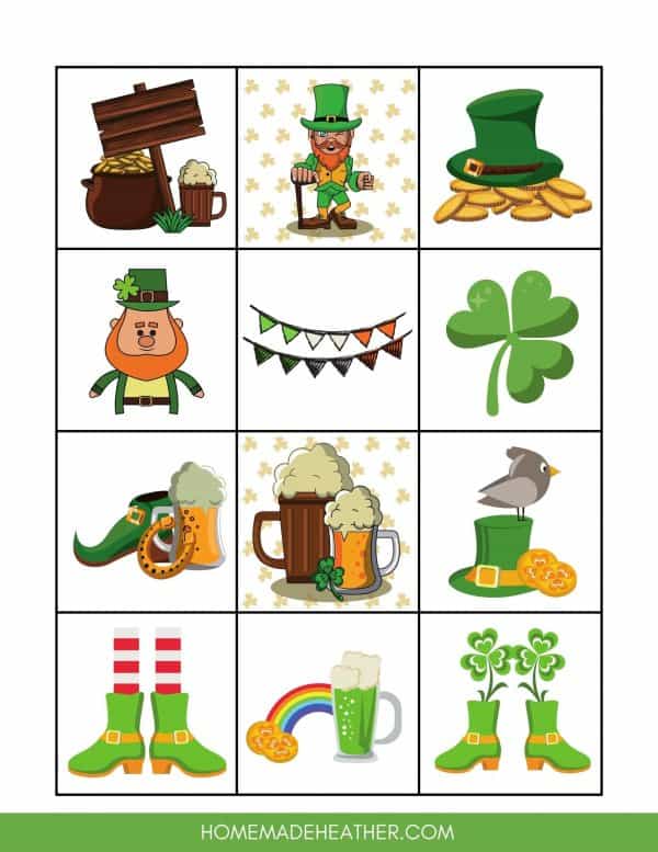 Free St. Patrick's Day Bingo Printable Calling Card