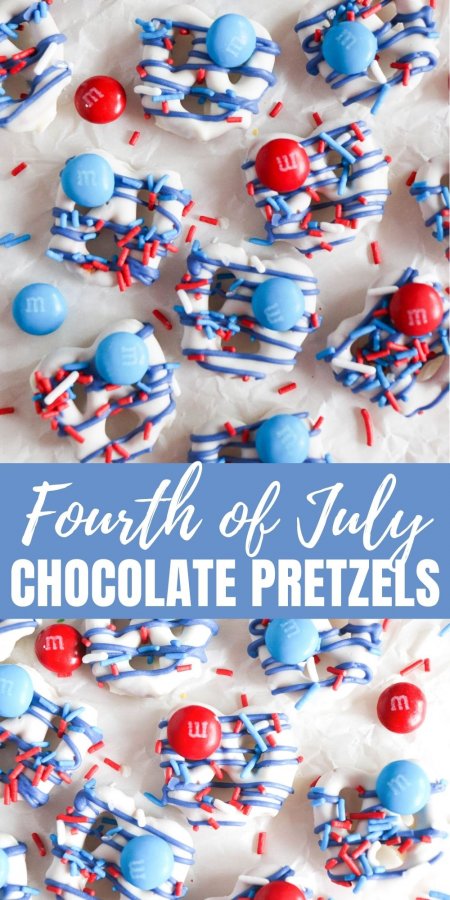 Fourth of July Chocolate Pretzels