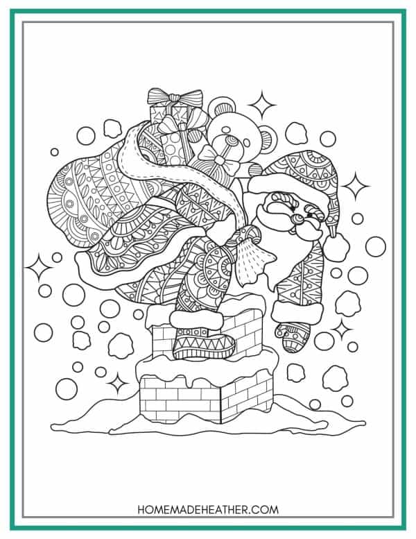 Free Printable Santa  Coloring Page