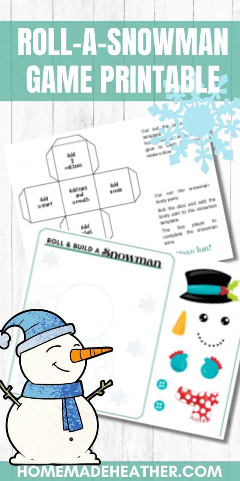Free Roll a Snowman Game Printables