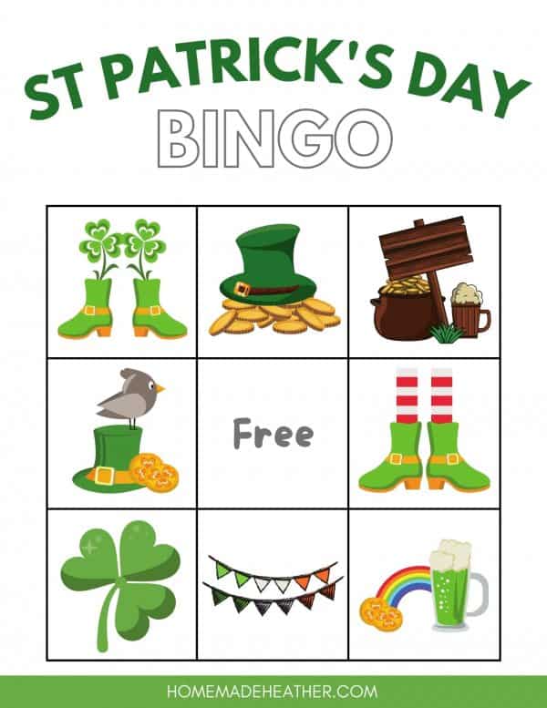 Free St. Patrick's Day Bingo Printable Card