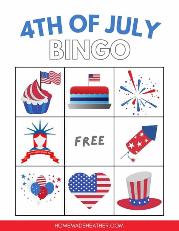 Free Fourth of July Bingo Printable Card