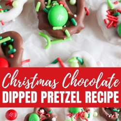 Christmas Chocolate Dipped Pretzel Recipe