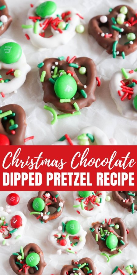 Christmas Chocolate Dipped Pretzel Recipe