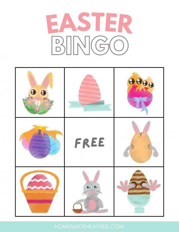 Free Easter Bingo Printable Card
