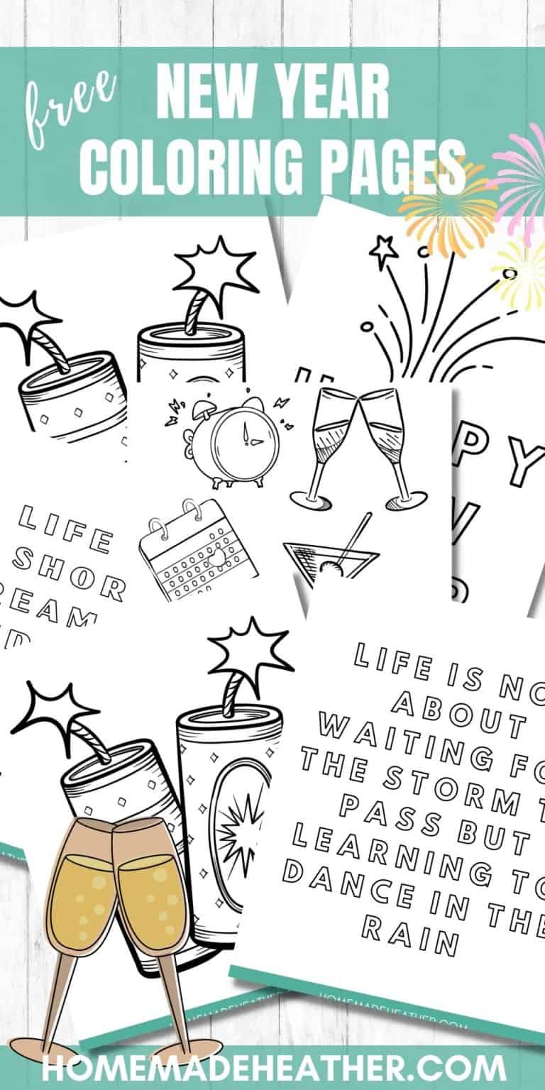 Free Printable New Year Coloring Pages