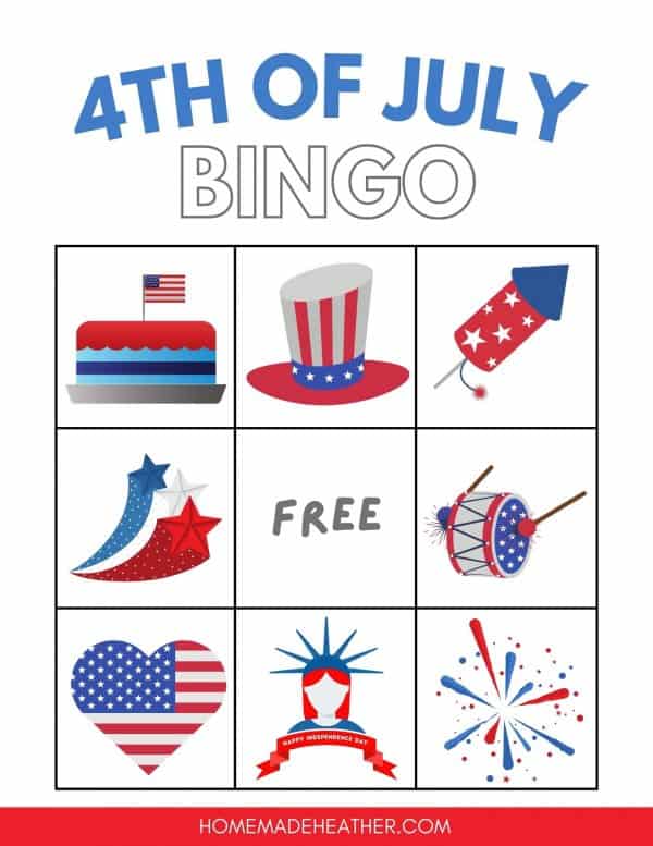 Free Fourth of July Bingo Printable Card