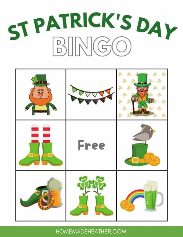 Free St. Patrick's Day Bingo Printable Card