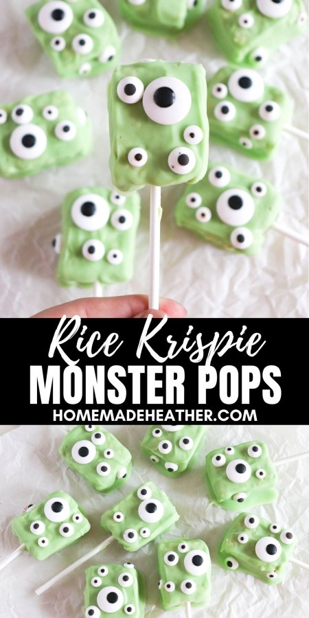 Monster Rice Krispie Treat Pops