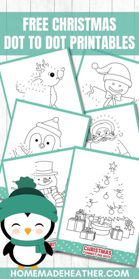 Free Christmas Dot to Dot Printables on a flat lay.