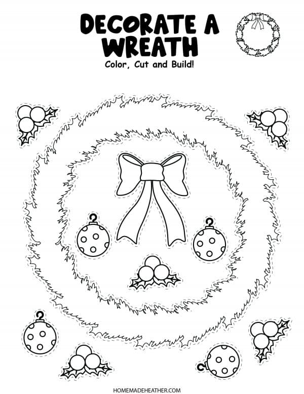 Free Printable Christmas Wreath Craft