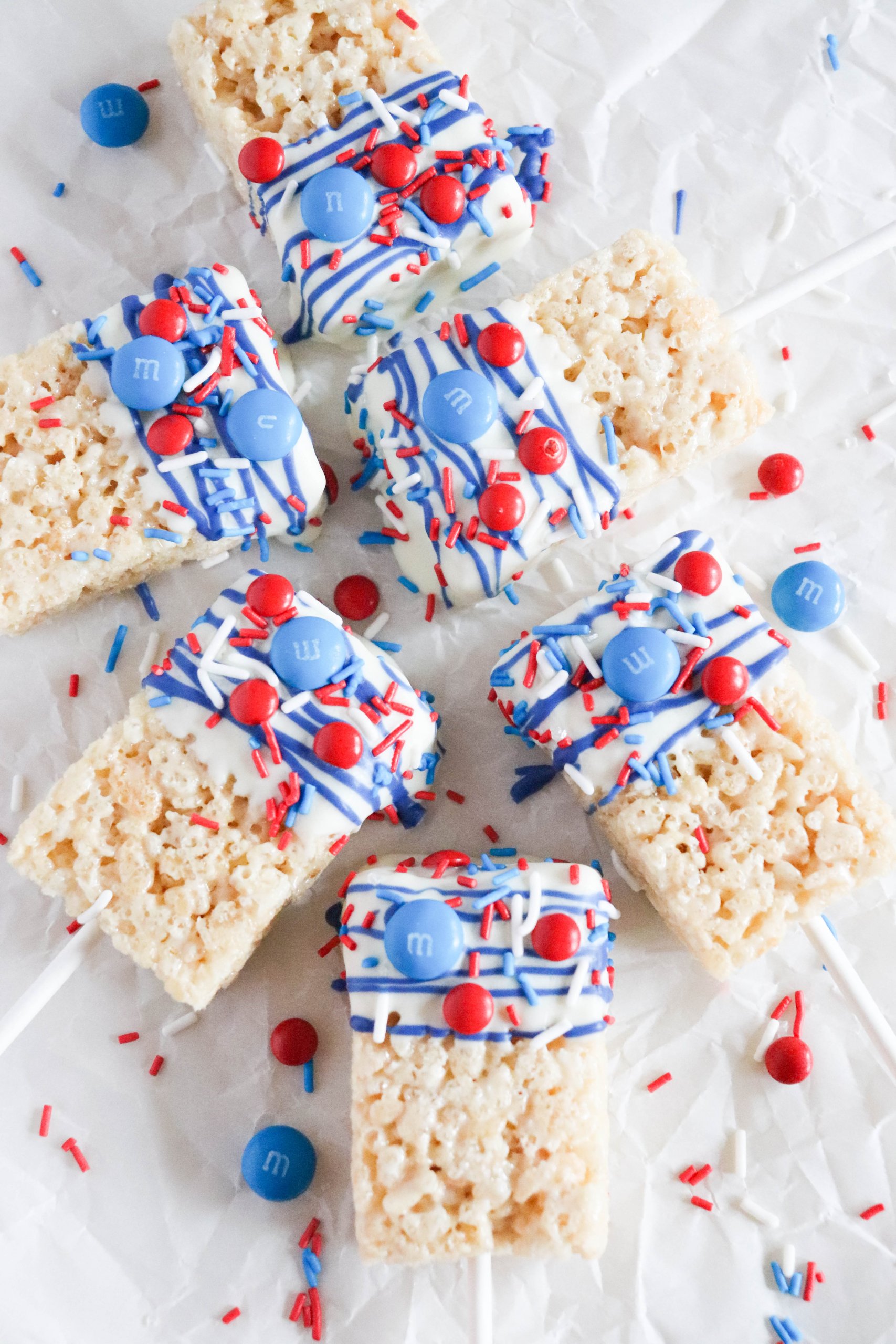 Fourth of July Rice Krispie Treats - Goodie Godmother