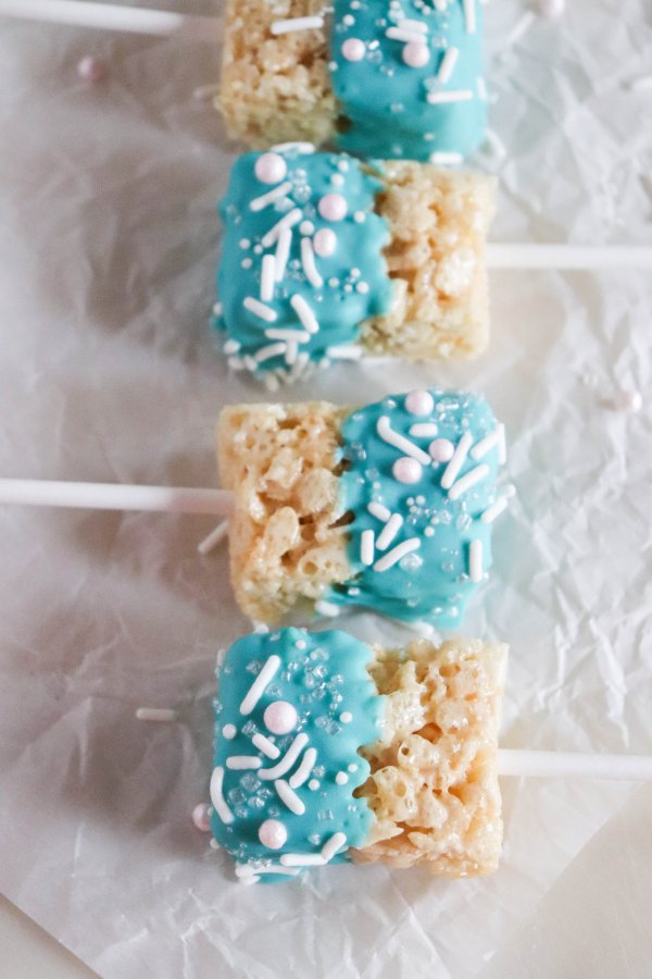 Frozen Themed Rice Krispie Pops