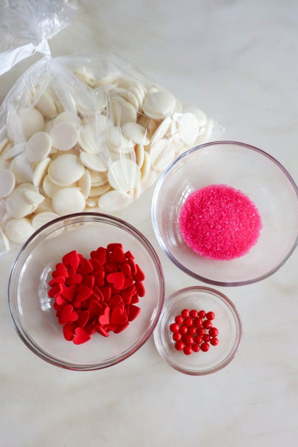 Valentine's Day Rice Krispie Pop Ingredients