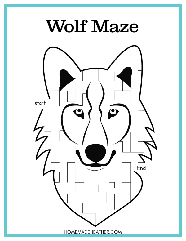 Free Wolf Activity Printable Maze