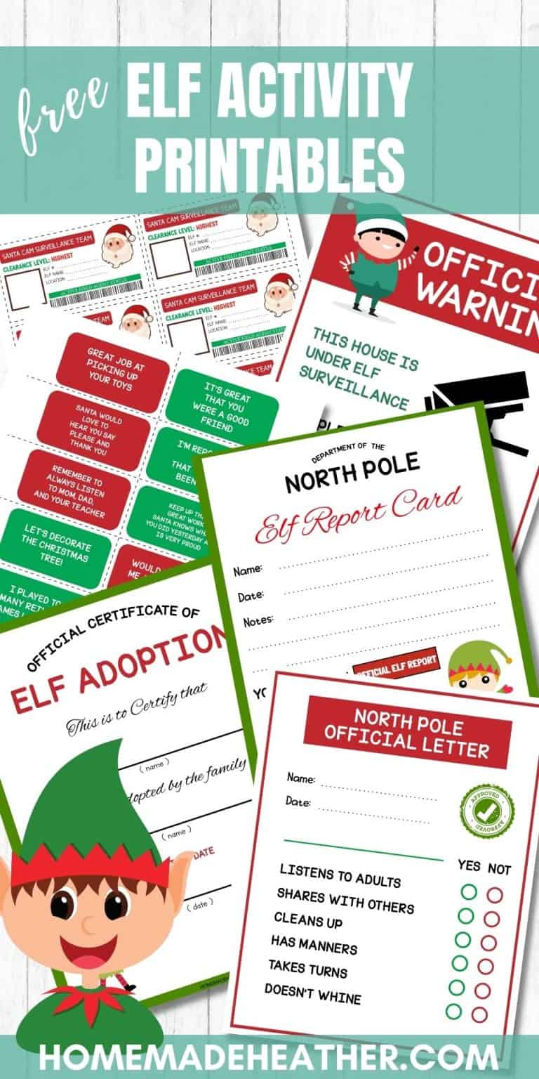 Free Elf Activity Printables